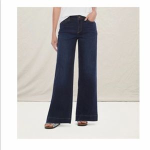 NWT a.n.a. High Rise Wide Leg Jeans- Size 12 Tall- Color: Dark Throwback